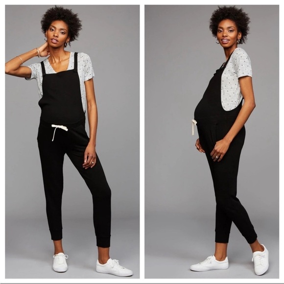 Monrow Mommy Maternity Tie Front Overalls
Jumpsuit with Patch Pocket Small Black - Picture 4 of 14